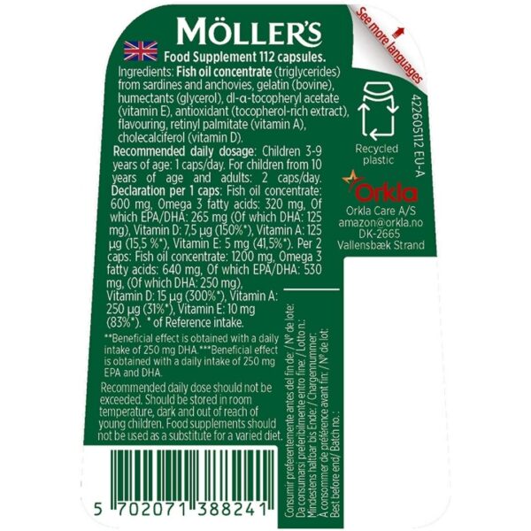 Cápsulas de omega 3 de Mollers